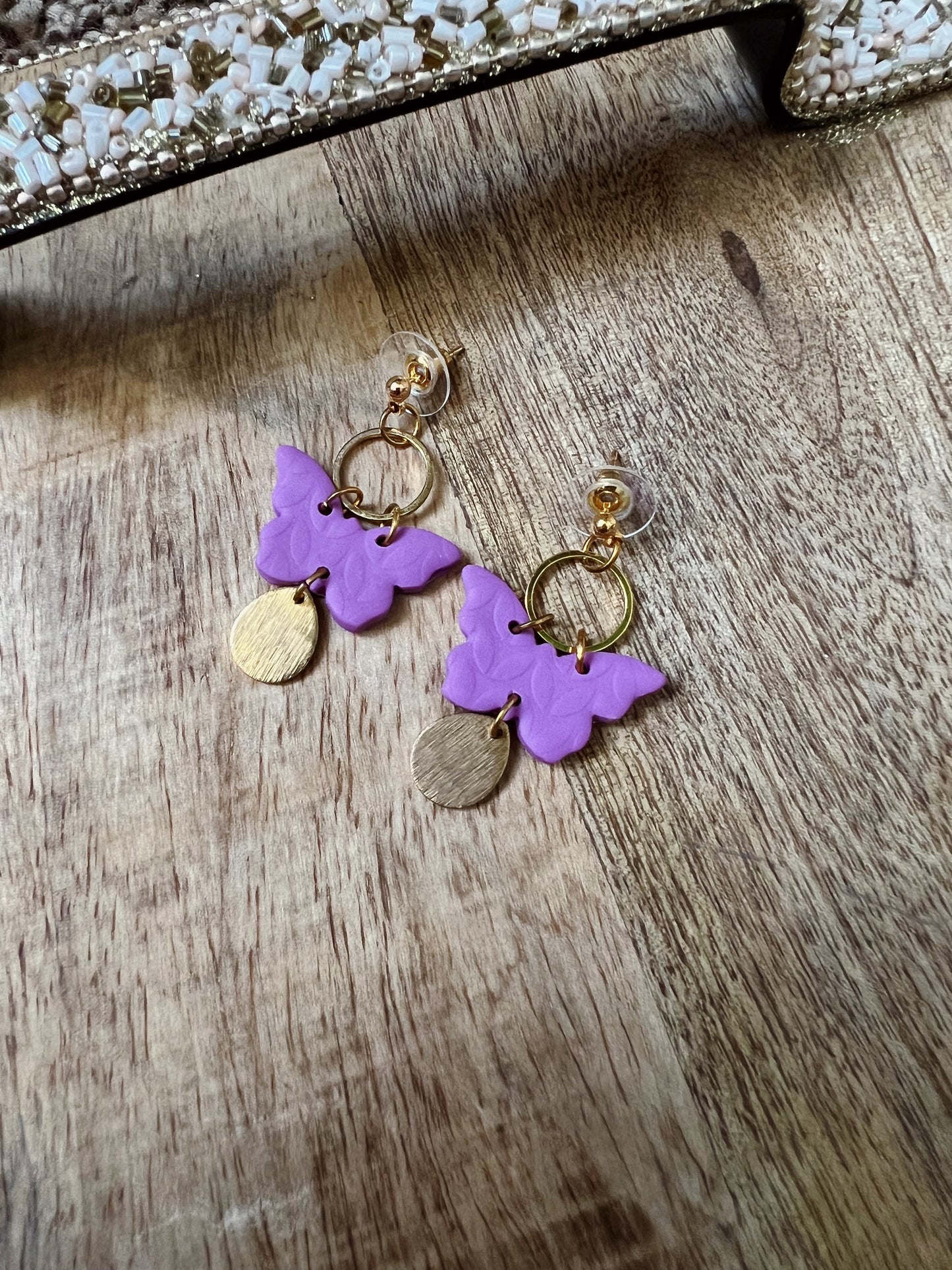 Butterfly Dangle Clay Earrings