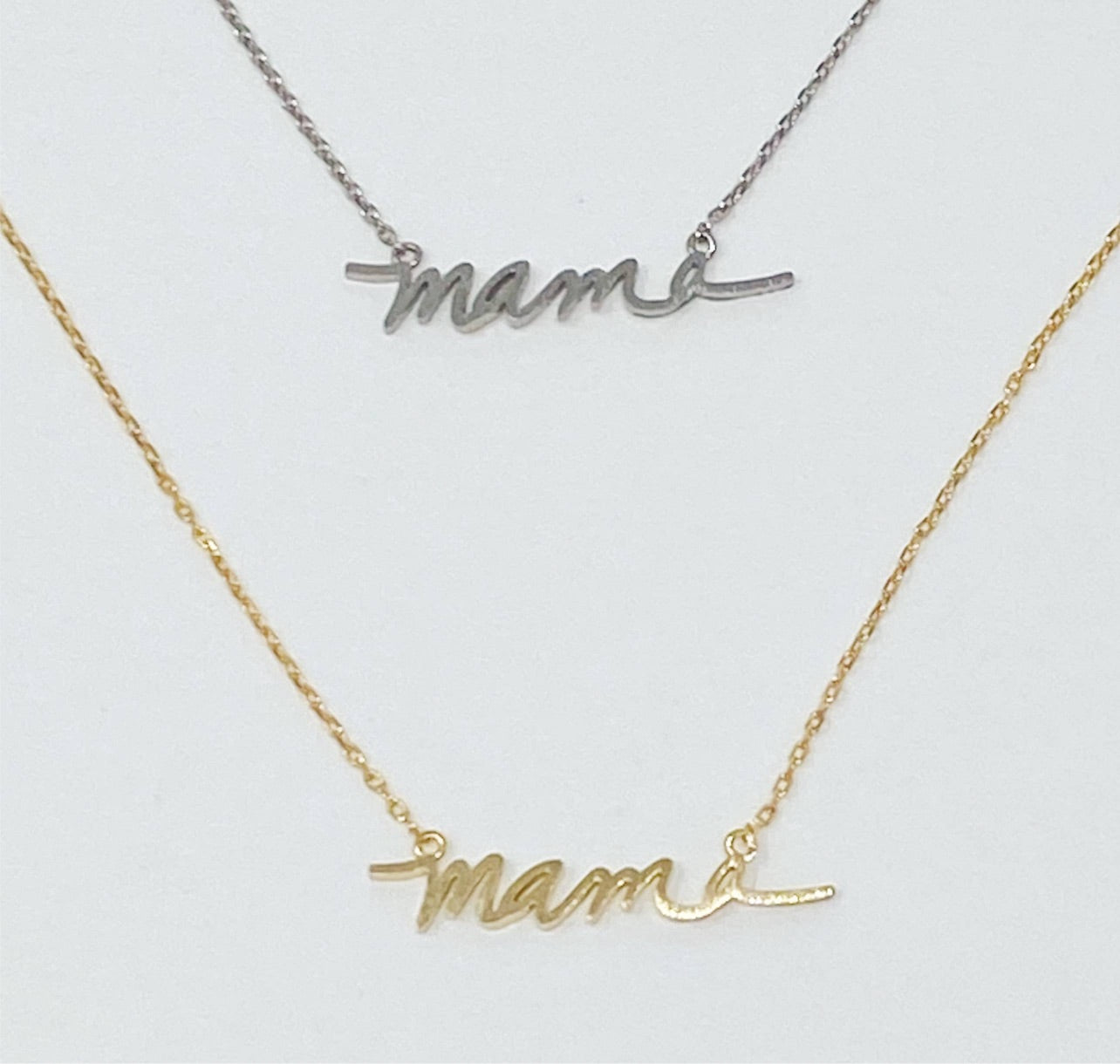 Mama Script Necklace