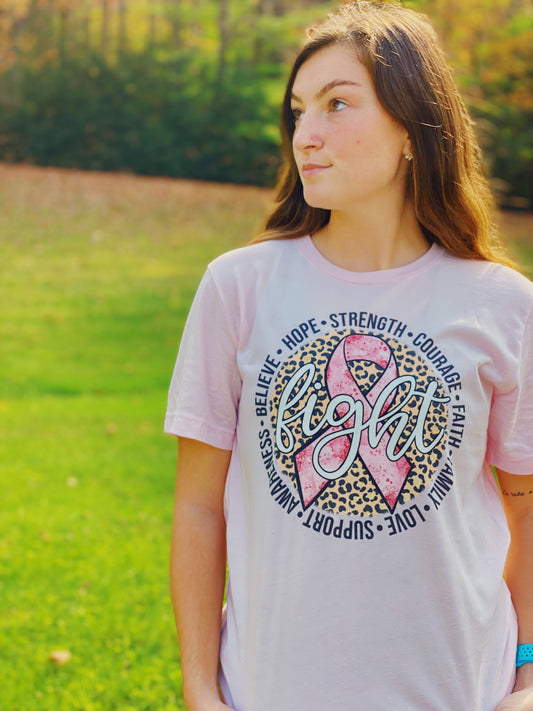 Pink breast cancer awareness T-shirt