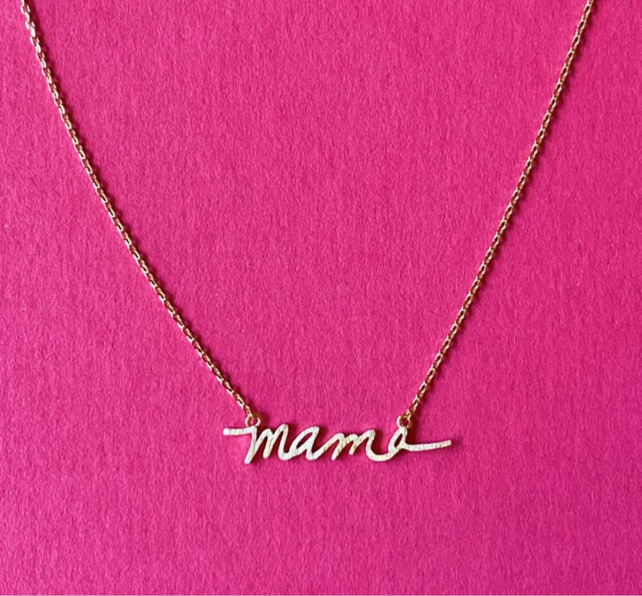 Mama Script Necklace