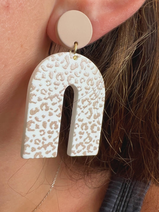 Cheetah Arch Dangle Earrings