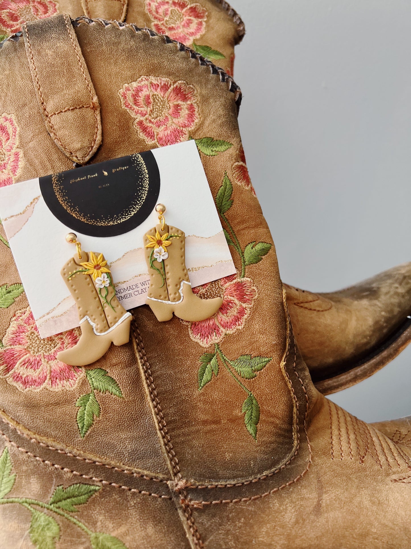 Sunflower Cowgirl Boot Dangles
